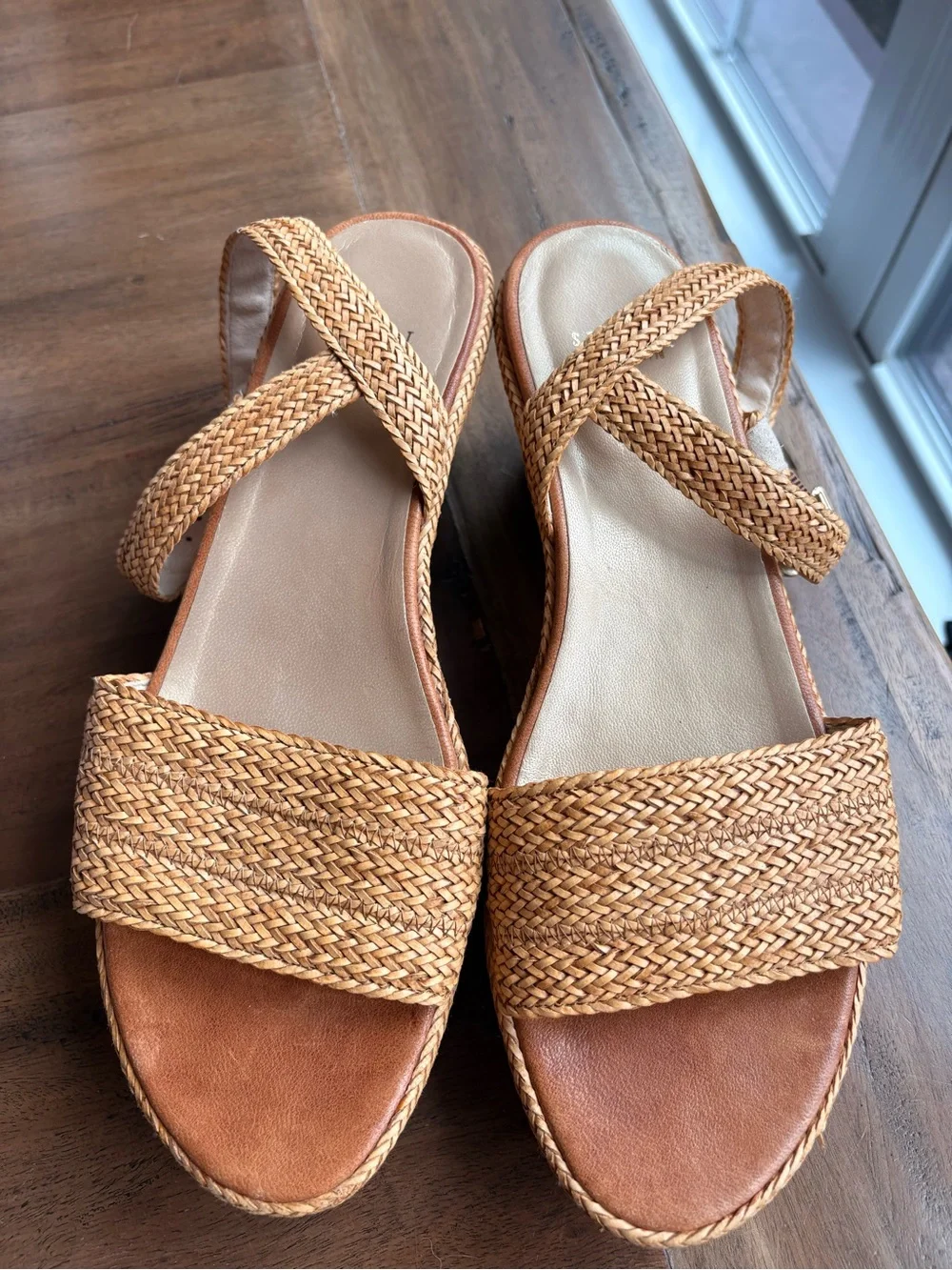 Stuart Weitzman Barbados Braided Wedge Sandal - Tan - Picture 4 of 12